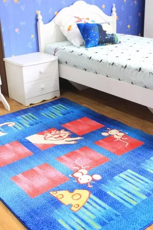 Детски килим с котка и мишка
