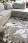 Бежов мек килим Флъфи мрамор