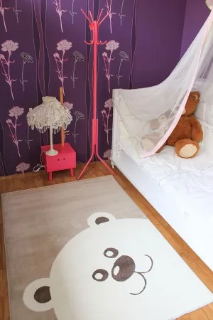 Супер мек детски килим с плюшено мече