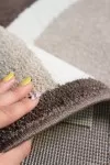 Бежов килим Супер софт на кръгове