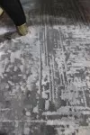 Сив килим Пасторал бамбук, акрил и вискоза
