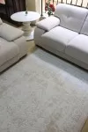 Бял класически килим Петра с ресни