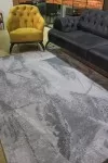 Сив килим Призма бамбук, вискоза и акрил