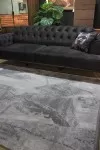 Сив килим Призма бамбук, вискоза и акрил