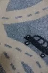 Син детски килим Юникорн с пътища и колички