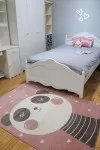 Розов детски килим Юникорн с панда