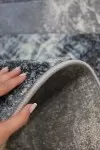 Абстрактен сив килим Тренди със синьо