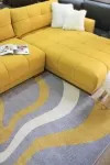 Килим Юникорн на райета жълто и сиво