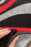Килим Плей на райета черно и червено