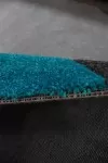 Сив килим Тренди с тюркоазени вълни