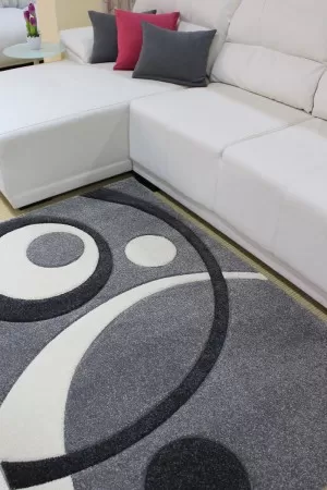 Сив килим Тренди на кръгове