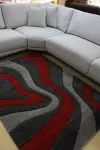 Килим Тренди на сиви и червени райета