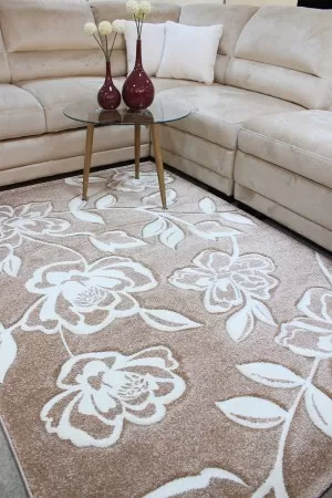 Килим Тренди на цветя в бежово