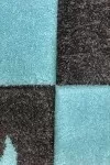Килим Тренди тюркоаз и кафяво на квадрати